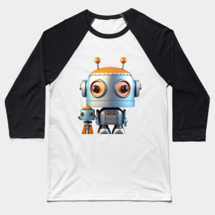 Cute Vintage Robot with Sidekick Baseball T-Shirt